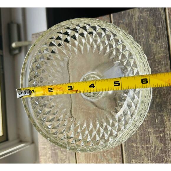 Indiana Glass Diamond Point Compote Vintage Pedestal Bowl Candy Dish - Picture 4 of 16